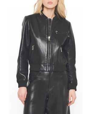 AS by DF Dixie Recycled Leather Bomber Jacket - Black