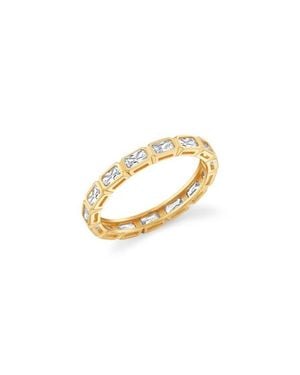 Crislu Baguette-Cut Cubic Zirconia Eternity Band Ring - Metallic