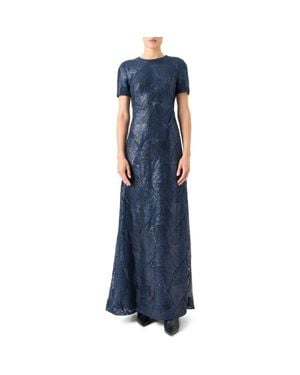 Akris Sea Fan Lace Gown - Blue