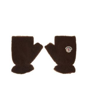 Moncler Fleece Fingerless Gloves - Brown