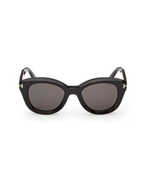 Tom Ford 49Mm Small Round Sunglasses - Black