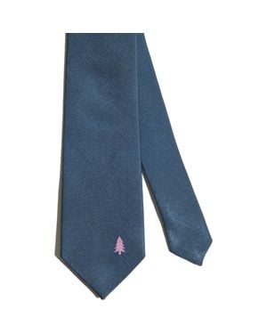 Lost Pattern Silk Tie - Blue