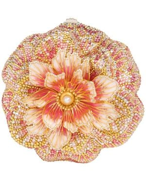 Judith Leiber Magnolia Crystal Minaudière - Metallic