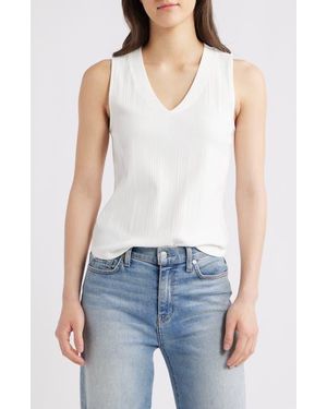 Wit & Wisdom V-Neck Rib Tank - Blue