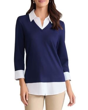 Jones New York Twofer Sweater - Blue
