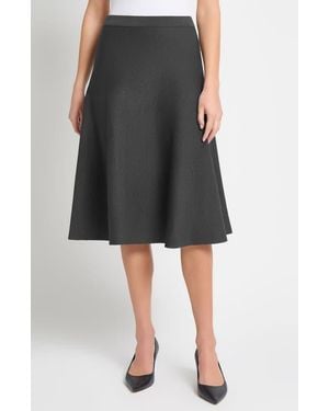 Ming Wang Flare Knit Midi Skirt - Black