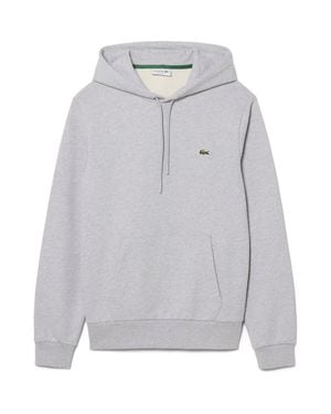 Lacoste Lightweight Cotton Fleece Pullover Hoodie - Gray