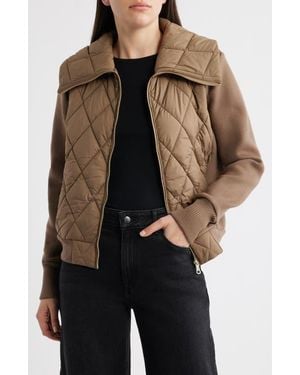 Bernardo Mixed Media Knit & Quilted Jacket - Black