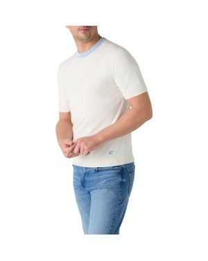 Robert Talbott Gibson Cotton Cashmere Short Sleeve Crewneck Sweater - White