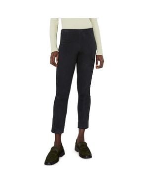 Vince Stretch Suede Split Hem Crop Pants - Black