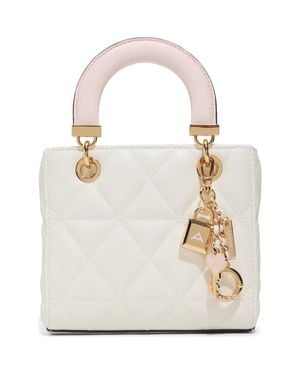 ALDO Florensee Quilted Faux Leather Top Handle Bag - White