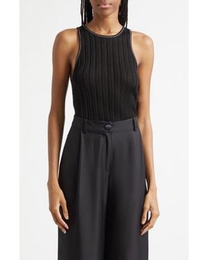 Toccin Juniper Contrast Trim Tank - Black