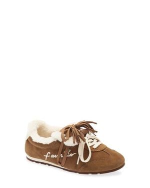 FARM Rio Faux Fur Lined Sneakerina Sneaker - Brown