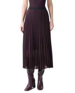 Akris Punto Pleated A-Line Midi Skirt - Black