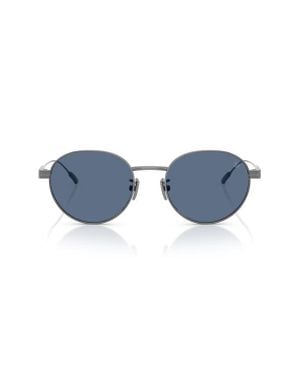 Moncler 53Mm Round Sunglasses - Blue