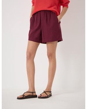 Hush Luce Linen Blend Pull On Shorts - Red