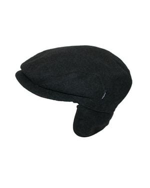 Wigéns Christor (Carl) Classic Wool Ivy Cap With Earflaps - Black