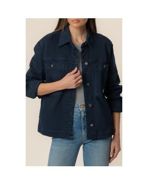 Kut From The Kloth Barb Stretch Cotton Shirt Jacket - Blue