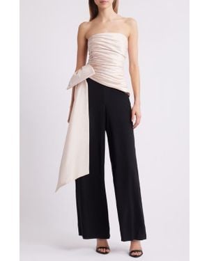 Hutch Ruched Strapless Jumpsuit - Black