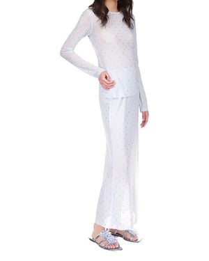 Anna Sui Rhinestone Mesh Skirt - White