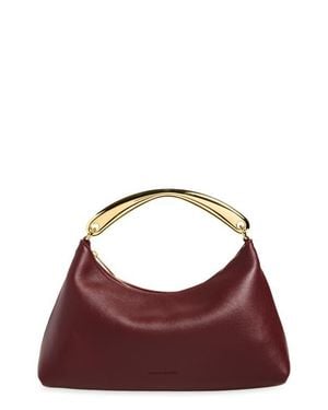 Mansur Gavriel Rhea Metal Handle Leather Handbag - Purple