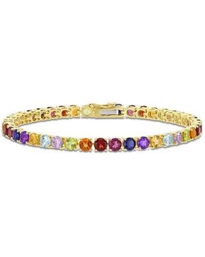 Julianna B Multi-Color Gemstone Tennis Bracelet - Metallic