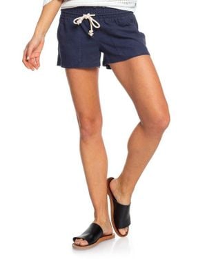 Roxy Oceanside Cotton Drawstring Shorts - Blue