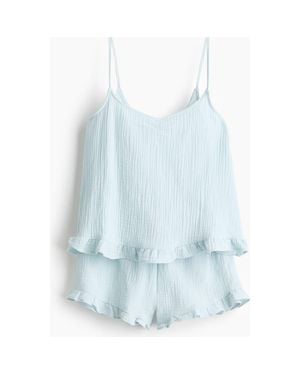 H&M Cotton Muslin Pajamas - Blue