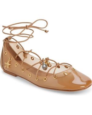 FARM Rio Sea Lace-Up Jelly Ballerina Flat - Metallic