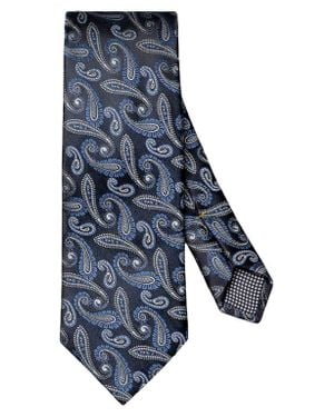 Eton Paisley Silk Jacquard Tie - Blue