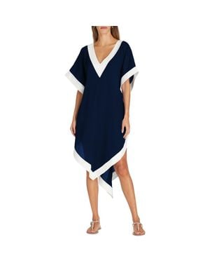 VALIMARE Aria High-Low Crepe De Chine Cover-Up Dress - Blue