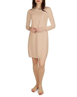 Memoi Bonded Long Sleeve Slip - Natural