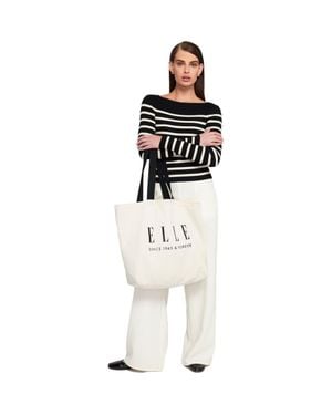 Elle Collection Elle Printed Oversized Tote Bag - White