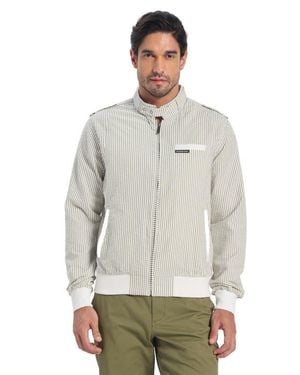 Members Only Seersucker Iconic Racer Jacket - Gray