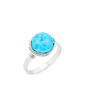 Nashelle Semiprecious Stone Wire-Wrapped Ring - Blue