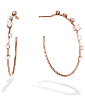 Lana Jewelry Scattered Diamond Wire Hoop Earrings - White