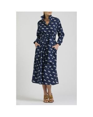 SHIRTY Amelie Print Cotton Shirtdress - Blue