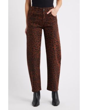 Mavi Nica High Waist Barrel Leg Jens - Brown