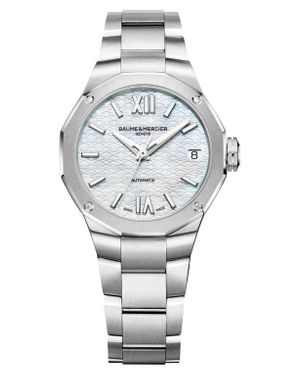 Baume & Mercier Riviera 10676 Diamond Automatic Bracelet Watch, 33Mm - Gray