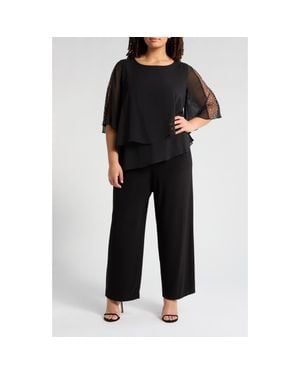 Sl Fashions Sequin Detail Tiered Jumpsuit - Black