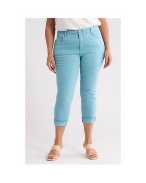 Kut From The Kloth Amy Frayed Crop Slim Straight Leg Jeans - Blue