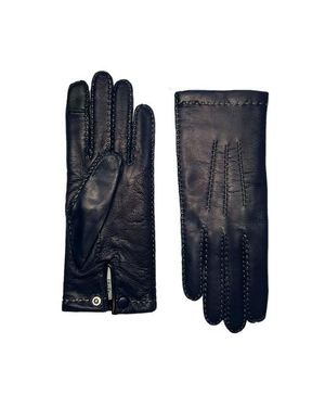Agnelle Aude Cashmere Lined Lambskin Glove - Blue