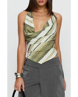Princess Polly Syrenah Cowl Neck Halter Top - Green