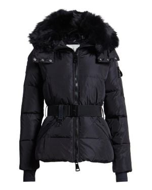 Sam. Delilah Water Resistant Down Puffer Coat With Removable Genuine Shearling Collar<Br - Black