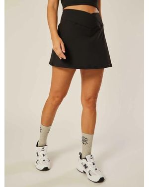 Be Athletica Stretch Wrap Waist Tennis Skort - Black