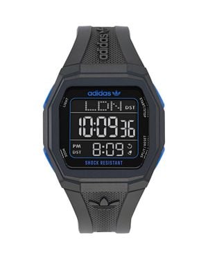 adidas Tech 1 Gmt Silicone Strap Watch, 48Mm - Black
