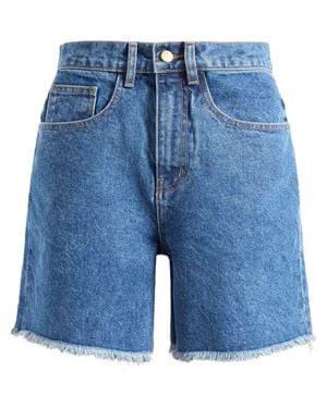 Tanner Fletcher Brad Mid Length Cutoff Denim Shorts - Blue