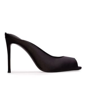 Black Suede Studio Shania 100 Satin Mule - Black
