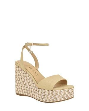 Guess Everly Platform Wedge Sandal - Natural