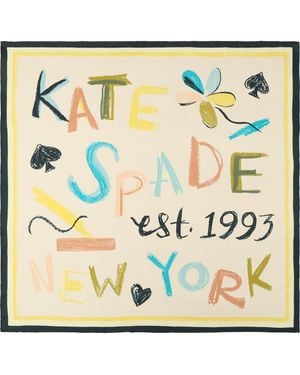 Kate Spade Scribble Silk Square Scarf - Metallic